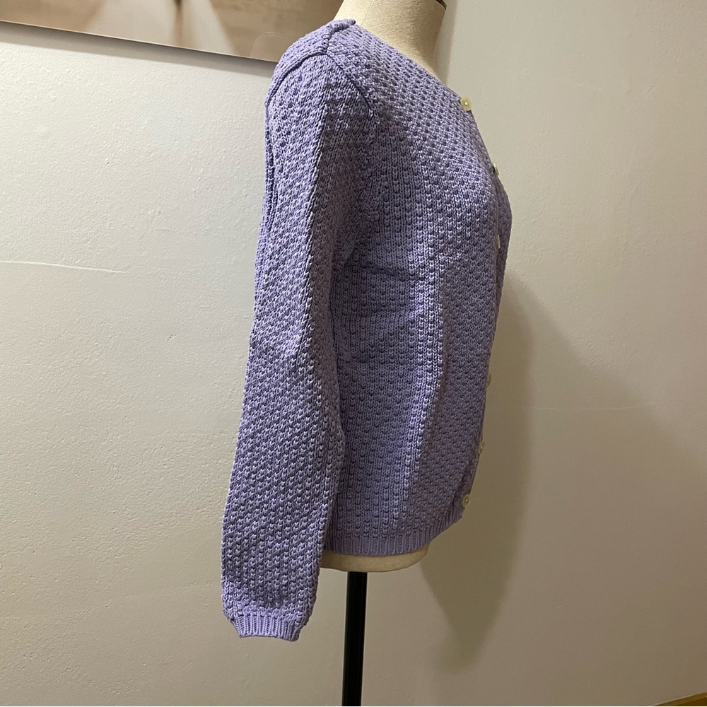 Talbots Purple Button-Up Cardigan Like New Size: P - Picture 5 of 7